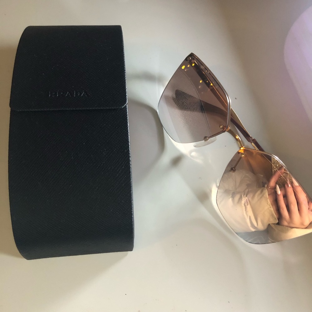 Prada PR 68TS Polarized Cat Eye Sunglasses